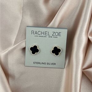 Rachel Zoe Sterling Silver Black Earrings